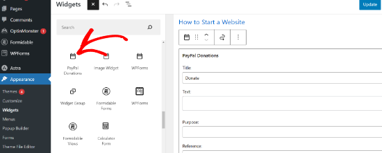 Add donation button to sidebar