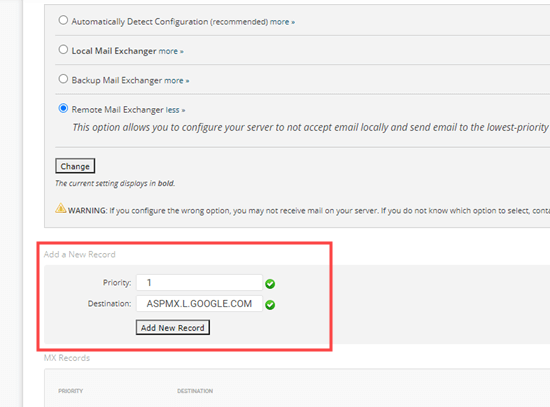 Adding your MX record in SiteGround