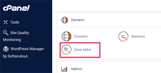 Bluehost cPanel Domains Zone Editor