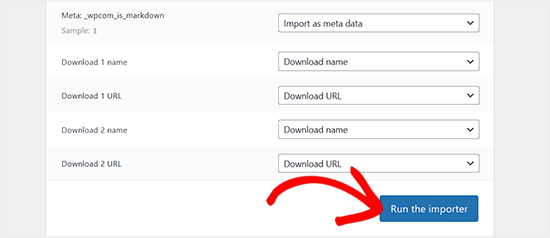 Click Run the Importer button in WooCommerce