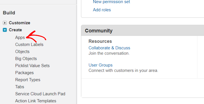 Create apps in Salesforce