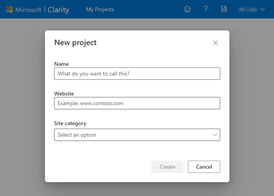Setting up a new project in Microsoft Clarity