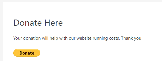 The Donate button on our demo website The Donate button on our demo website