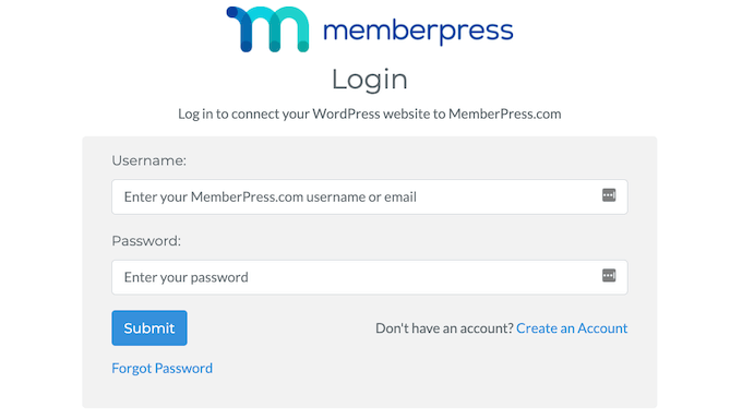 Đăng nhập vào tài khoản MemberPress của bạn