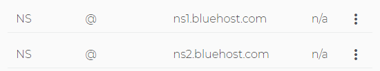 Our updated nameservers displaying in the Domain.com DNS settings list
