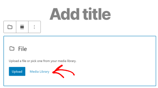 select media library button