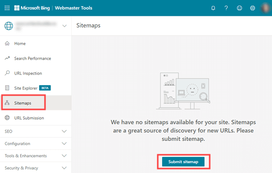 Submitting your sitemap to Bing Search Console