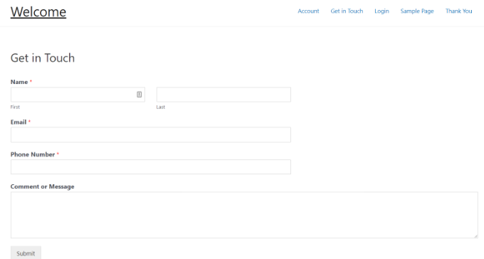 View Salesforce form on website