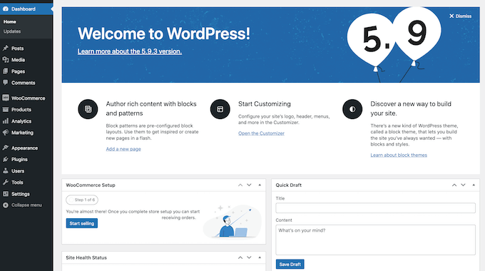 Bảng điều khiển quản trị WordPress