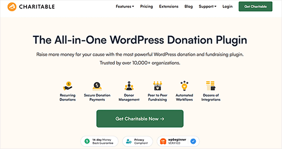 Site-ul web Charitable Site-ul web Charitable