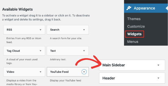 Add video gallery to sidebar widget