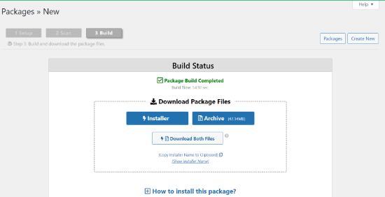 Download build package files