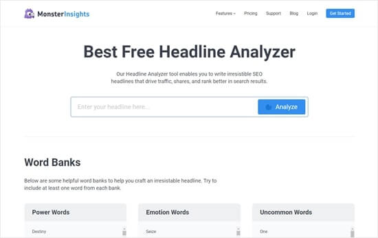 MonsterInsights Headline Analyzer