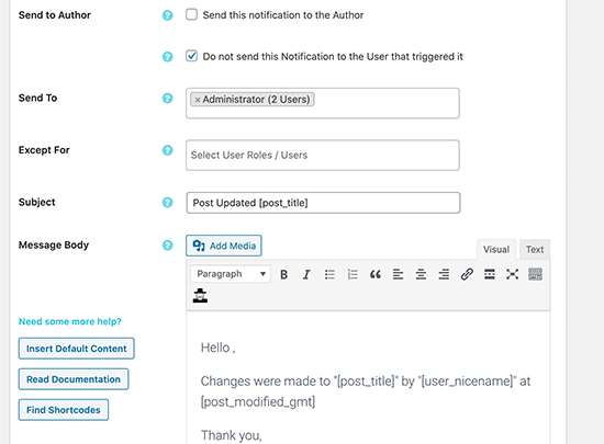 Setting up email settings