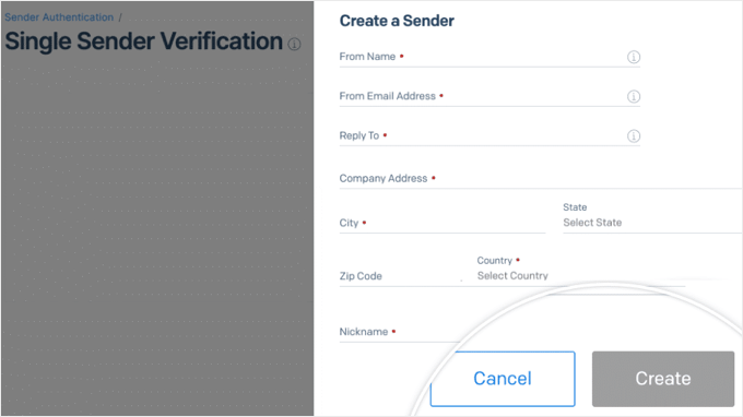 Create a Sender in SendGrid