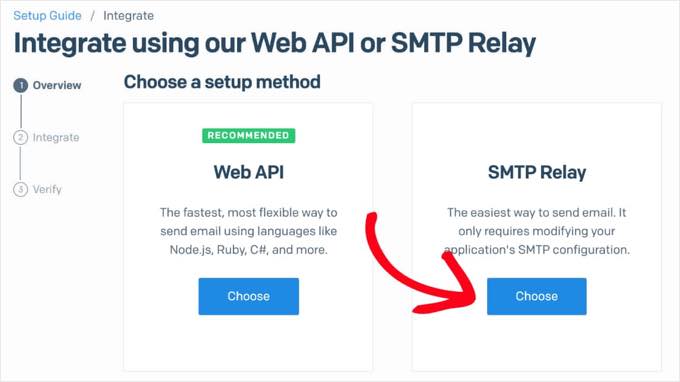Click the Choose Button Under SMTP Relay