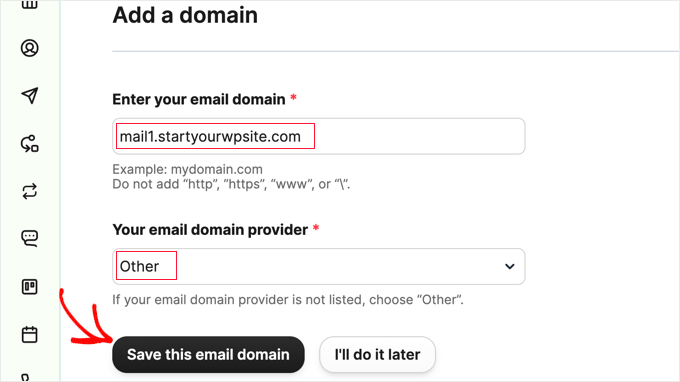 Adding a Domain in Brevo