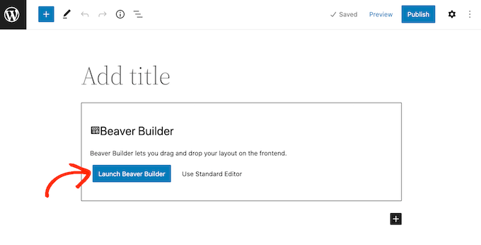 Meluncurkan editor halaman Beaver Builder