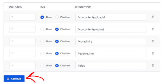 Aggiungi regola nel file robots.txt