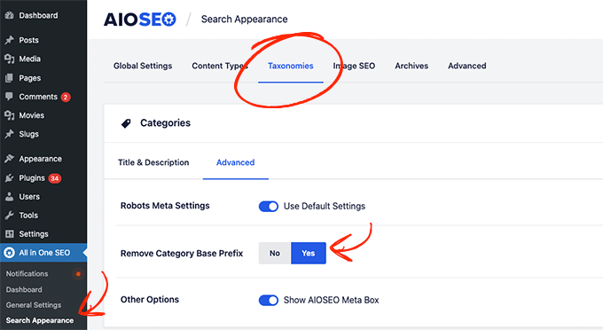 AIOSEO Remove Category Base Prefix