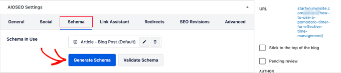 Change a single post or page's schema markup