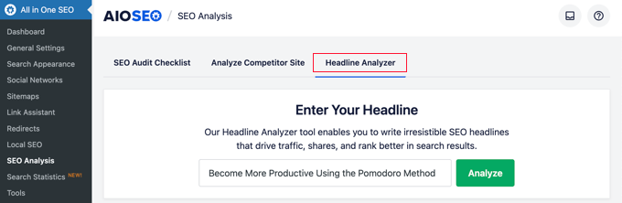 AIOSEO Headline Analyzer