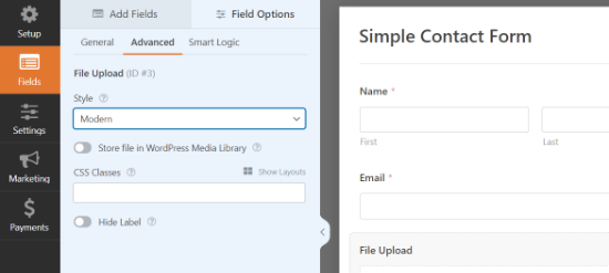 Change file upload form style