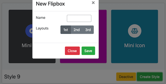 Scegli quale flipbox personalizzare