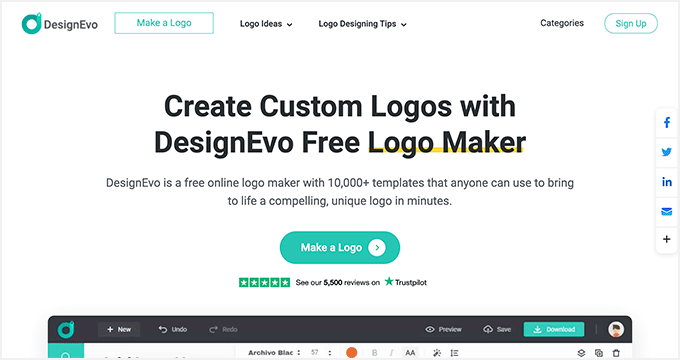 DesignEvo website