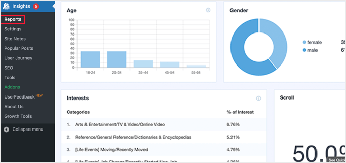 Demographics Data in MonsterInsights