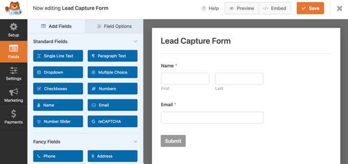 WPForms WordPress form builder