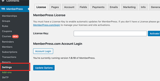 MemberPress license key