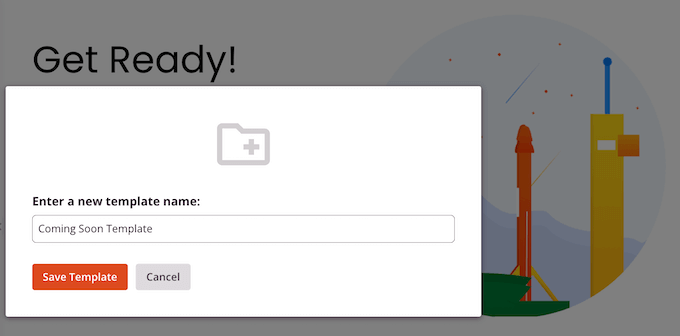 Saving your WordPress coming soon template