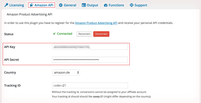 Inserire le Credenziali API Amazon in AAWP Inserire le Credenziali API Amazon in AAWP