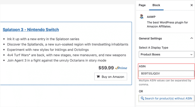 Impostazioni del Blocco Box Prodotto AAWP Impostazioni del Blocco Box Prodotto AAWP