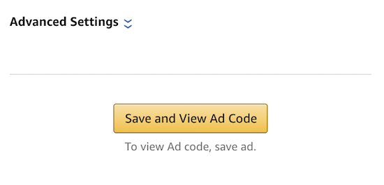 Amazon Ad Code Save