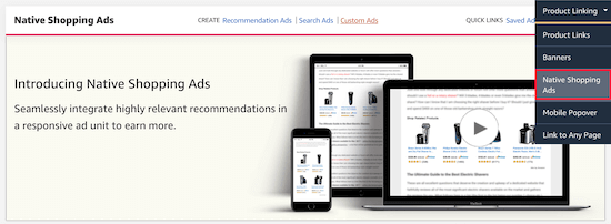 Amazon Native shopping ads