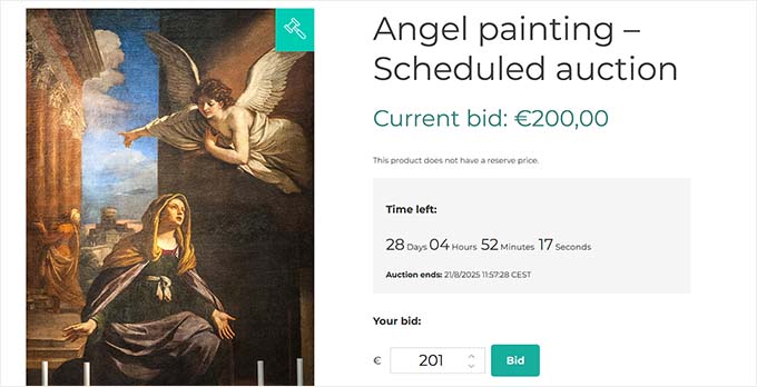 Budgivningsdemo i YTIH Auctions