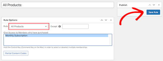 Configurare la regola di appartenenza