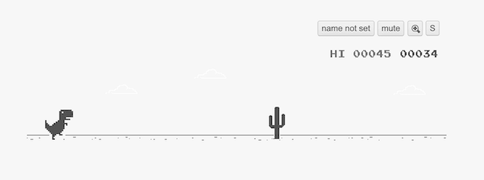 Jocul cu dinozaur al Google