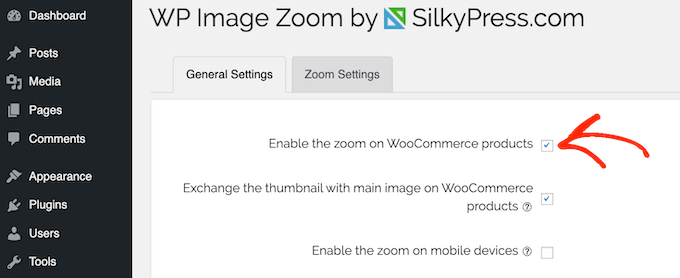 Enabling zoom for WooCommerce product images