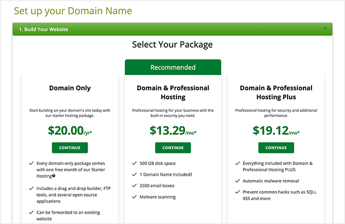 Network Solutions Domain and Hosting Packages