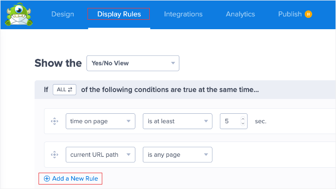 Regole di Visualizzazione Predefinite di OptinMonster Regole di Visualizzazione Predefinite di OptinMonster
