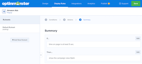 Popup Display Rules Summary