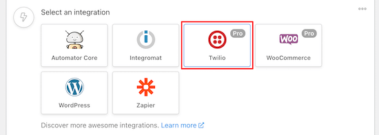 Select Twilio Integration