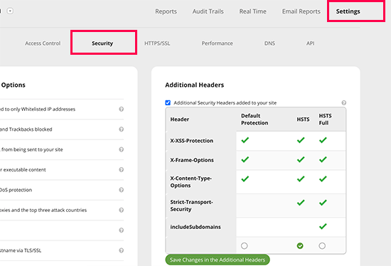 Setting HTTP security headers in Sucuri 