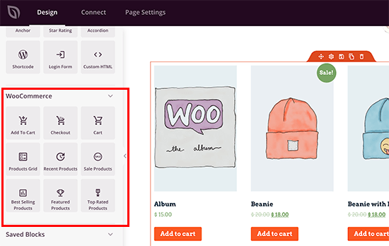 Blocchi WooCommerce in SeedProd