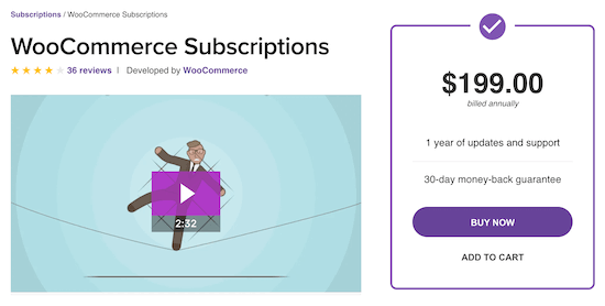 WooCommerce subscriptions extension