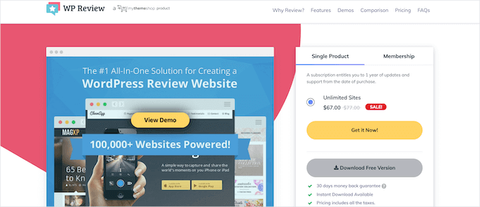 Pluginul WordPress WP Review