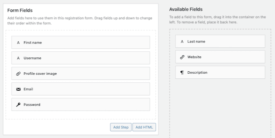 Wp User Manager Form Options